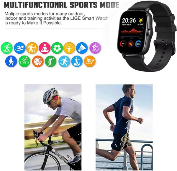 INDOTEAM Smart Watch – Smart Watches with Fitness Tracker Pedometer Step Counter – Touch Screen Smartwatch Fitness Watch Smart Watches for Women Men – Sport Watch Smartwatches Step Tracker Watch - Image 4