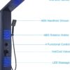 ELLO&ALLO LED Stainless Steel Shower Panel Tower System, Rainfall Shower Head Rain Massage System with LED Body Jets - Image 6
