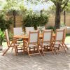WKIEQACO Outdoor Outdoor Furniture Sets,9 Piece Garden Dining Set Solid Wood Acacia and Textilene - Image 2