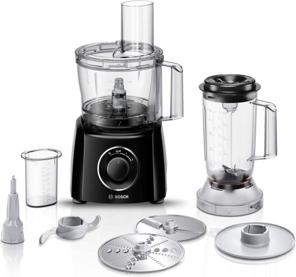 Bosch MultiTalent 3 MCM3201BGB 800W 2.3L Food Processor with 2 speeds, 1 litre blender and/Slicing/Grating/Beating attachments. - Black - Image 2