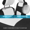 BDK PolyPro Car Seat Covers Full Set in White/Black – Front and Rear Split Bench Seat Protectors, Easy to Install, Interior Covers for Auto Truck Van SUV - Image 9