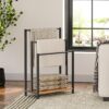 HOOBRO Towel Rack, Towel Rail Freestanding, Towel Holder for Bathroom, Drying Stand with 3 Towel Rails and Storage Shelf, Metal, for Bath and Hand Towels, Industrial, Rustic Brown and Black EBF03LB01 - Image 4