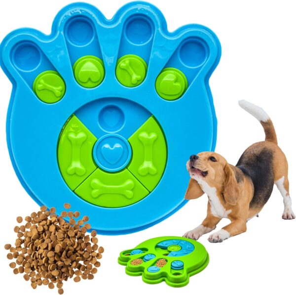 Dog Toys PAW shape Dog PUZZLE Toys Interactive Dog Toys for Boredom Hide Treat and Train Interactive Dog Toy Dog Enrichment Toy Fun Game for Slow Feeding Dog Puzzle Feeder (Blue, Paw) - Image 2