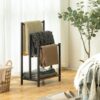 HOOBRO Towel Rack, Towel Rail Freestanding, Towel Holder for Bathroom, Drying Stand with 3 Towel Rails and Storage Shelf, Metal, for Bath and Hand Towels, Industrial, Rustic Brown and Black EBF03LB01 - Image 9