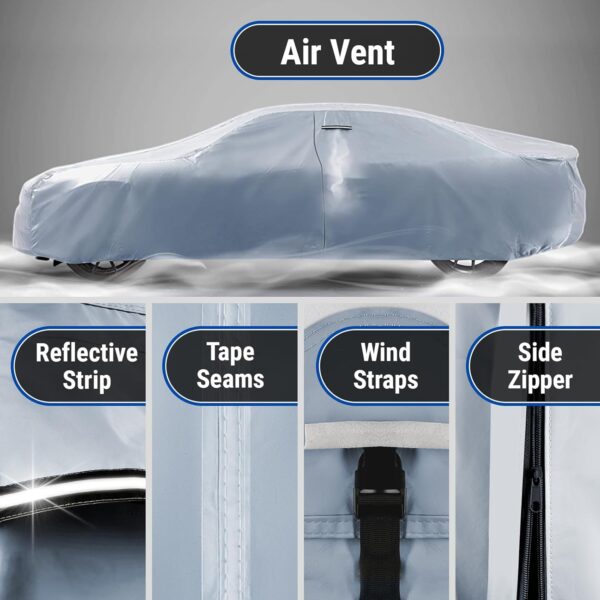 iCarCover Fits. [Chevy Camaro Z28] Full Car Cover Waterproof All Weather Weatherproof UV Sun Snow Dust Storm Resistant Exterior Outdoor Custom Protection with Straps (Year Fits 1967-1969) - Image 6