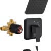 HOMELODY Tub Shower Faucet Set with 8 Inch Shower Head Tub Spout, Single Handle High Pressure Complete Bathtub Shower Faucet Set Valve Included Matte Black - Image 2