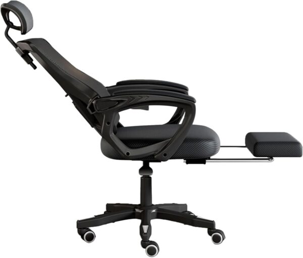 Ergonomic Mesh Office Chair with Footrest Headrest and Backrest 360 Swivel Task Chair with Adjustable Recline Angle Computer Executive Desk Chair with Wheels for Home Office - Image 2