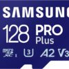 Samsung PRO Plus MicroSD Card, 128 GB, UHS-I U3, Full HD & 4K UHD, Read Speed 180 MB/s, Write Speed 130 MB/s, Memory Card for Cameras and Drones, Includes USB Card Reader, MB-MD128SA/EU - Image 2