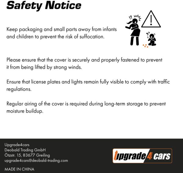 Upgrade4cars Outdoor Car Cover waterproof & breathable | Universal Heavy Duty Full Garage for all Seasons | Car M 431 * 165 * 120 cm - Image 9