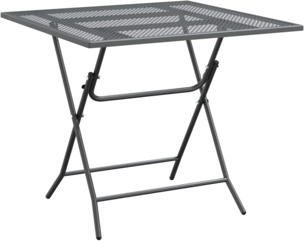 Tidyard 5 Piece Patio Dining Set Outdoor Bistro Set Garden Dinner Set Bistro Table and 4 Dining Chairs Set Indoor Outdoor Dining Furniture Set Expanded Metal Mesh Anthracite - Image 5