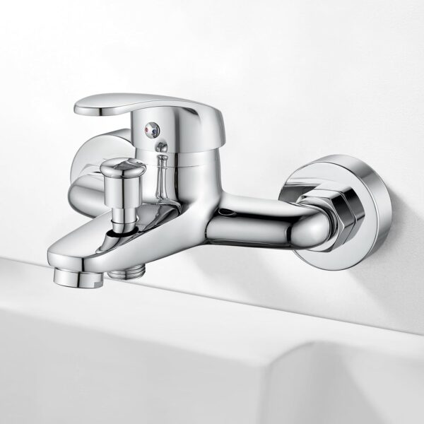 kisimixer Bath Shower Mixer Tap, Modern Shower Tap with Bathtub Spout, Single Lever Mixer Tap for Shower, Shower Faucet Solid Brass, Chrome, 1/2'' Outlet-150-170mm Adjustable Centres - Image 7