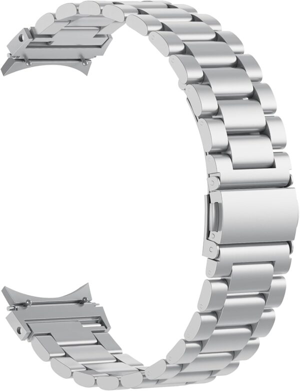 SUNDAREE Compatible with Strap Samsung Galaxy Watch 7 6 5 4 44MM 40MM/FE/Watch 6 4 Classic 47MM 46MM 43MM 42MM LTE/5 Pro 45MM,No Gap Silver Men Women Stainless Steel Metal Replacement Smartwatch Band - Image 9