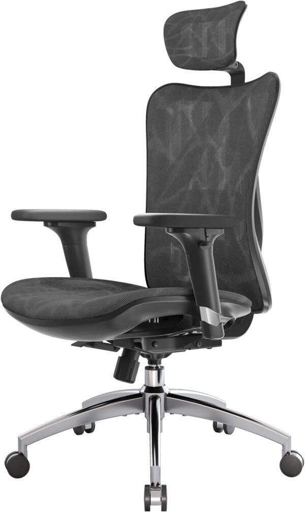 SIHOO Ergonomic Office Chair Mesh Desk Chair with Adjustable Lumbar Support 3D Armrests Breathable High Back Computer Chair (Black) - Image 2