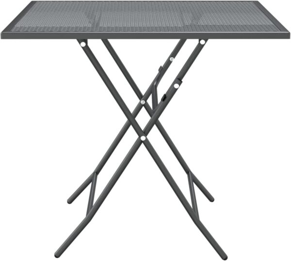 Tidyard 5 Piece Patio Dining Set Outdoor Bistro Set Garden Dinner Set Bistro Table and 4 Dining Chairs Set Indoor Outdoor Dining Furniture Set Expanded Metal Mesh Anthracite - Image 6