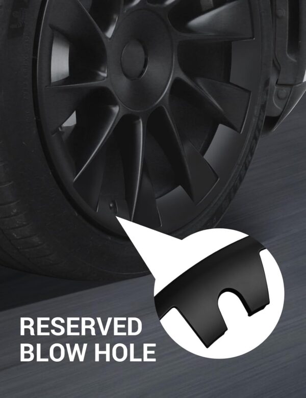 BASENOR Tesla Model Y 20 Inch Wheel Rim Protector ABS Rim Protector Rim Hubcap Cover Car Protection for Model Y Exterior Accessories(Matte Black) - Image 6