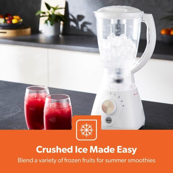 Geepas 550W 2 in 1 Food Jug Blender with 1.5L BPA Free Jar | 4 Sharp Stainless Steel Blades with 4 Speed Pulse Function | Ice Crusher, Mill, Coffee/Spice Grinder & Smoothie Maker - 2 Year Warranty - Image 10