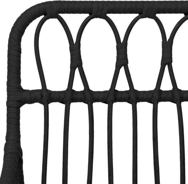 Gecheer 3 Piece Garden Dining Set Rattan Outdoor Dining Set Garden Coffee Table with Patio Chair Outdoor Furniture Set Patio Bistro Set Black Poly Rattan 711 - Image 6