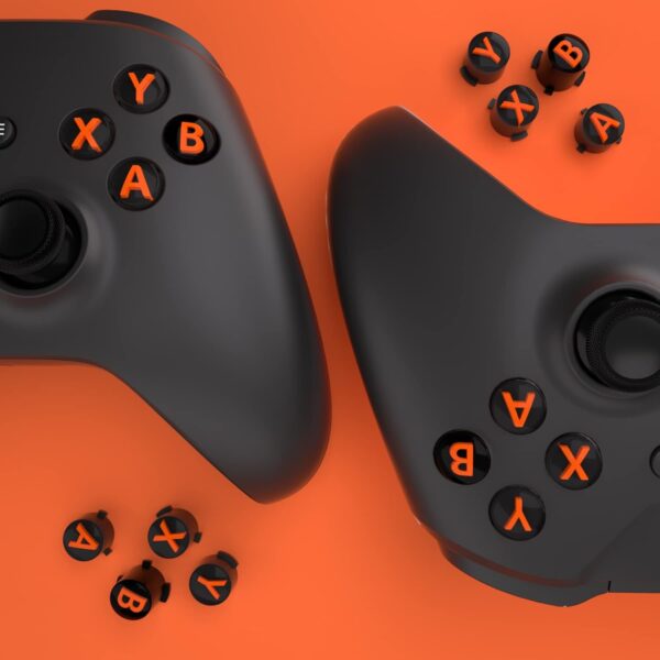 eXtremeRate ABXY Buttons for Xbox Series X & S Controller, Three-Tone Black & Clear with Orange Classic Symbols Action Keys Replacement Buttons for Xbox One S/X, Elite Series 2 & 1 Wireless Controller - Image 7