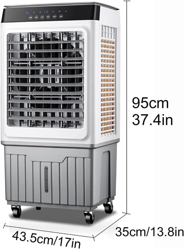 DRYIC Evaporative Air Cooler Fan for Home and Commercial Use - Cold Air Fan with Ice for Cooling - Portable Evaporative Cooler Fan (Gray remote Control) - Image 3