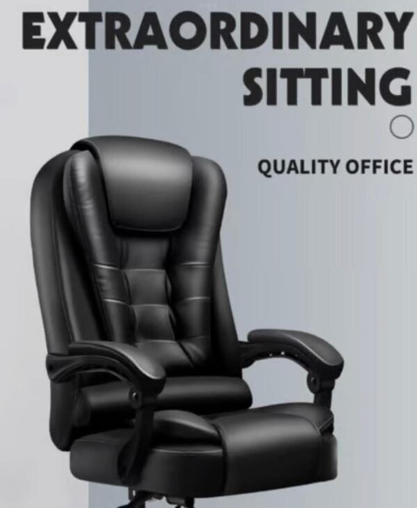 Ergonomic Office Chair Desk Chair Gaming Chair Computer Swivel Executive Chair Adjustable Chair Footrest Heavy Duty Height Recliner Home Office Black - Image 7