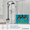 gotonovo Bathroom Exposed Shower Fixture Set 2 Functions 8 Inch Rainfall Shower Head Wall Mount 2 Double Knobs Cross Handle Mixer Shower System Combo Unit Brass Handheld Spray Matte Black - Image 3
