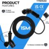 VORSPRUNG® Rapid EV Charger - 15M Type 2 32A 7.68kW EV Charging Cable with Free Carry Bag, Fast Electric Vehicle Charging - Image 4