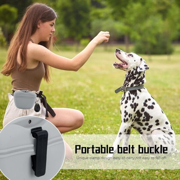 GWAWG 2PCS Silicone Premium Dog Treat Pouch Bag with Dog Clicker,Dog Treat Pouch for Training with Clicker,Magnetic Closure Silicone Dog Food Bags for Walking and Training - Image 8