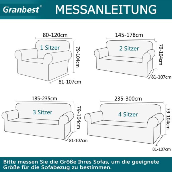Granbest Premium Fashion Jacquard Sofa Covers 3 Seater, Anti-wrinkle Super Stretch Couch Cover, Non Slip Sofa Slipcover for Living Room (3 Seater, Grey) - Image 7