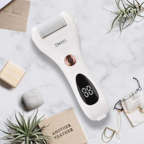 Electric Foot File Pedicure Remover feet Hard Skin Shaver Rechargeable Waterproof Tools Foot Scrubber Pedicure kit for Cracked Heels and Dead Skin with 5 Replacement Head - Image 7