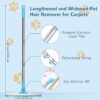 Meff-Mluk Pet Hair Remover Carpet Rake Lint Scraper with Adjustable 140cm Long Handle for Couch Rug, Dog Cat Hair Removal Brush Tool, Reusable Fur Broom for Car Furniture Mat Stairs - Image 3