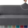 Granbest Premium Fashion Jacquard Sofa Covers 3 Seater, Anti-wrinkle Super Stretch Couch Cover, Non Slip Sofa Slipcover for Living Room (3 Seater, Grey) - Image 2