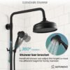 gotonovo Bathroom Exposed Shower Fixture Set 2 Functions 8 Inch Rainfall Shower Head Wall Mount 2 Double Knobs Cross Handle Mixer Shower System Combo Unit Brass Handheld Spray Matte Black - Image 8