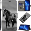 GLANDOTU Samsung Galaxy A14 5G/4G Phone Case, Stand Flip PU Leather Case with [Credit Card Holder],Folio Book Protective Cover Case for Samsung Galaxy A14 5G/4G Case -Black Horse - Image 2