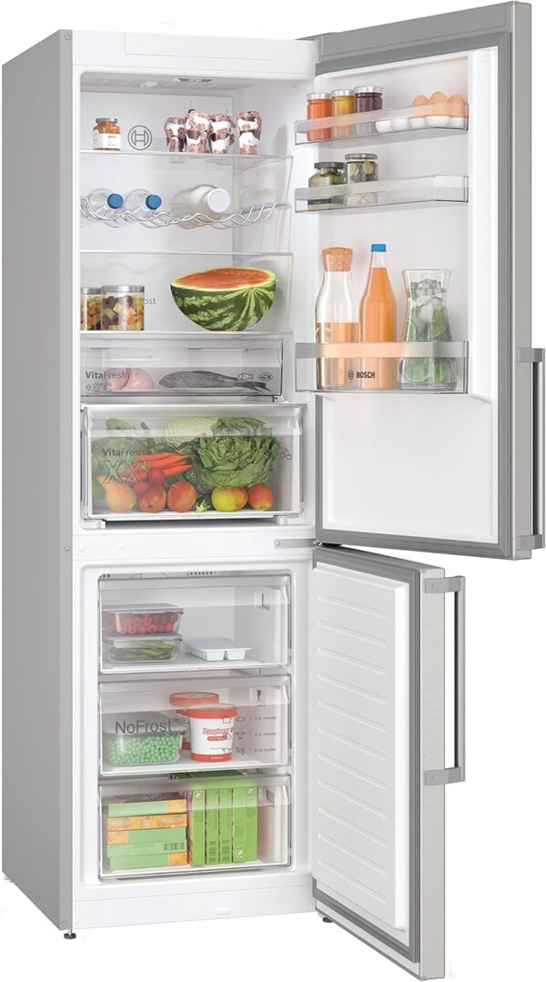 BOSCH No Frost KGN367ICT Low Fridge Freezer Series 4 x 60 cm Stainless Steel - Image 3