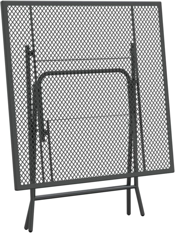 Tidyard 5 Piece Patio Dining Set Outdoor Bistro Set Garden Dinner Set Bistro Table and 4 Dining Chairs Set Indoor Outdoor Dining Furniture Set Expanded Metal Mesh Anthracite - Image 7