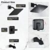 HOMELODY Tub Shower Faucet Set with 8 Inch Shower Head Tub Spout, Single Handle High Pressure Complete Bathtub Shower Faucet Set Valve Included Matte Black - Image 5