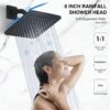 HOMELODY Tub Shower Faucet Set with 8 Inch Shower Head Tub Spout, Single Handle High Pressure Complete Bathtub Shower Faucet Set Valve Included Matte Black - Image 4