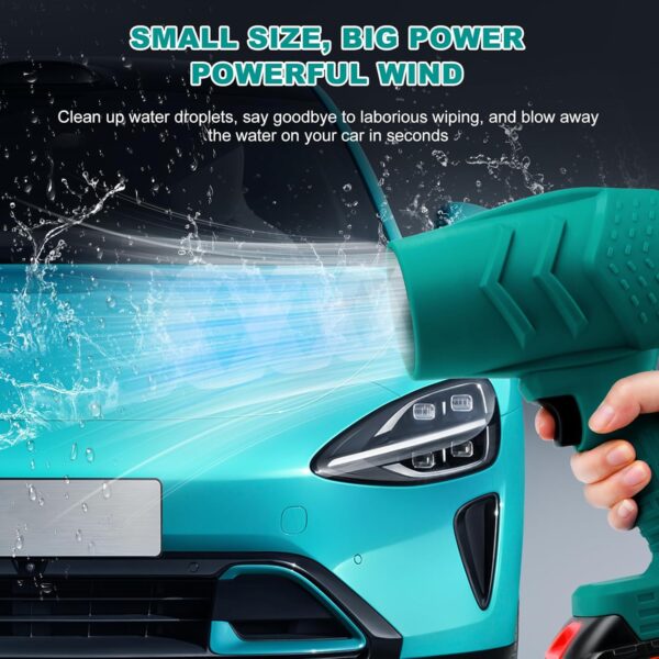 YUMILI Compressed Air Cleaner Duster, 35000RPM Wireless Lithium Handheld Turbo Fan Violent Blower Replaceable Battery, Mini Blower Jet Dryer for Lawn Care, Leaf Blowing, Car, Camping - Image 4