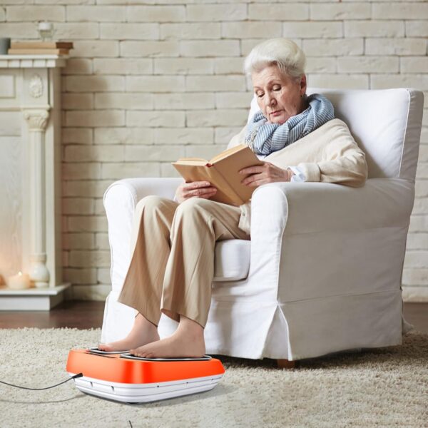 ROTAI Foot Massager with Heat Shiatsu Vibration Multi Relaxations and Pain Relief Rotating Acupressure Electric Foot Circulation Device with Remote Control (Orange) - Image 5