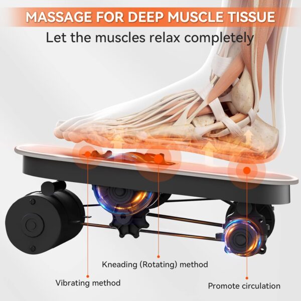 ROTAI Foot Massager with Heat Shiatsu Vibration Multi Relaxations and Pain Relief Rotating Acupressure Electric Foot Circulation Device with Remote Control (Orange) - Image 7