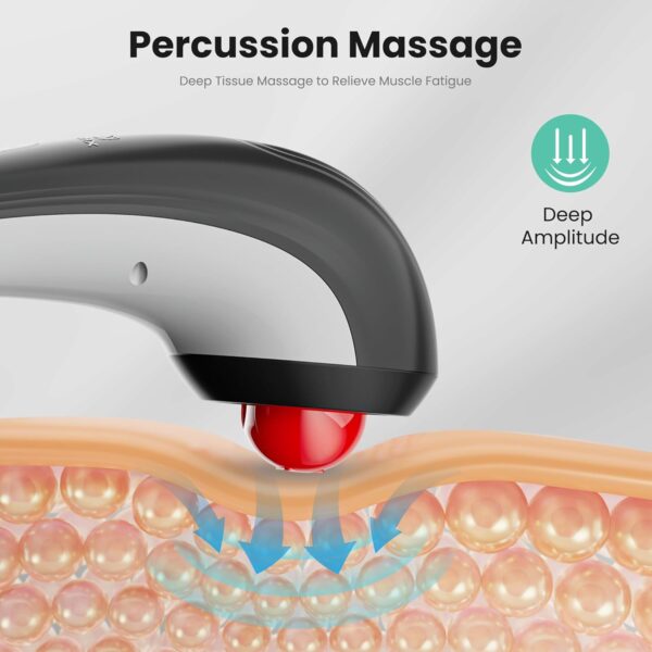 SNAILAX Cordless Handheld Deep Tissue Massager with Heating - Rechargeable Portable Wireless Electric Percussion Full Body Deep Tissue Massager for Muscles, Neck, Shoulder, Back,Gifts for Women,Men - Image 4