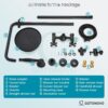 gotonovo Bathroom Exposed Shower Fixture Set 2 Functions 8 Inch Rainfall Shower Head Wall Mount 2 Double Knobs Cross Handle Mixer Shower System Combo Unit Brass Handheld Spray Matte Black - Image 10