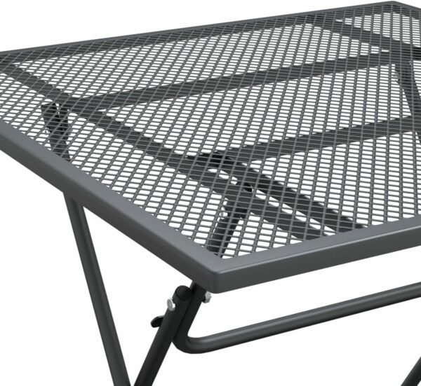 Tidyard 5 Piece Patio Dining Set Outdoor Bistro Set Garden Dinner Set Bistro Table and 4 Dining Chairs Set Indoor Outdoor Dining Furniture Set Expanded Metal Mesh Anthracite - Image 8