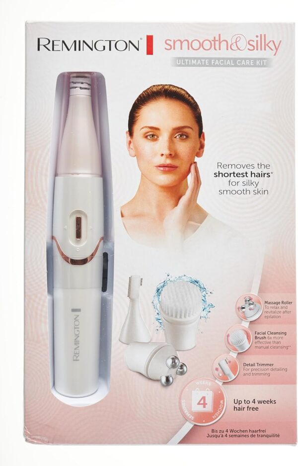 Remington Smooth and Silky Facial Hair Remover for Women, Face Epilator with Massage Head, Facial Brush and Eyebrow Trimmer, EP7070 - Image 16