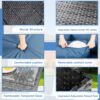 Shintenchi 7 Pieces Outdoor Patio Sectional Sofa Couch, Black Wicker Furniture Conversation Sets with Washable Cushions & Glass Coffee Table for Garden, Poolside, Backyard (Aegean Blue) - Image 6