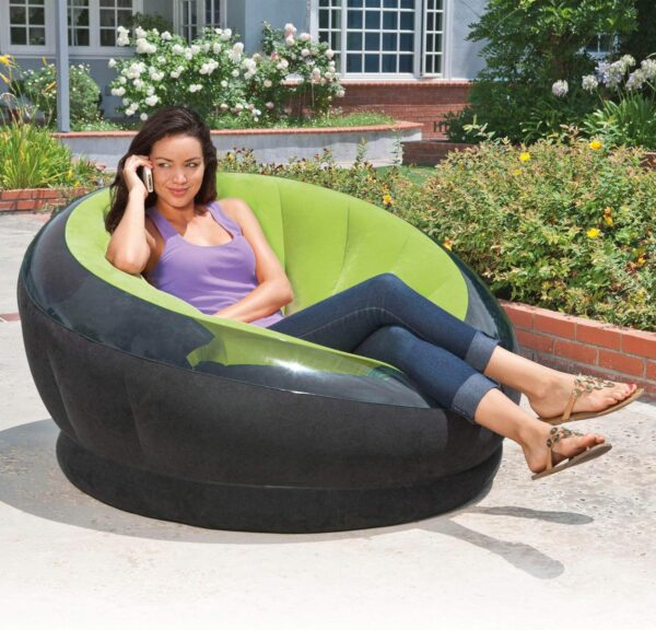 Intex Inflatable Empire Chair, 44" X 43" X 27", Vinyl, Green - Image 3