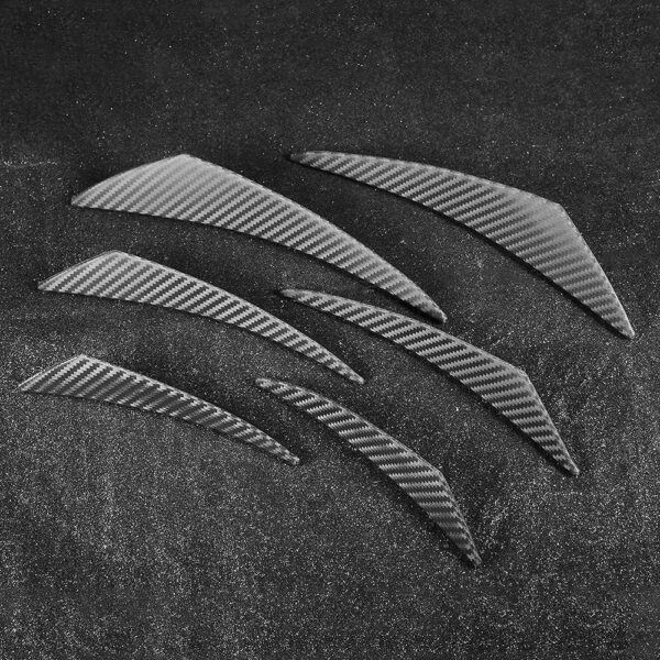 Splitter Fins,6pcs Carbon Fiber Texture Car Front Bumper Lip Splitter Fin Canard Splitter Diffuser Valence Body Spoiler Kit - Image 9