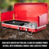 Hike Crew 2-in-1 Gas Camping Stove | Portable Propane Grill/Stove Burner w/Integrated Igniter & Stainless Steel Drip Tray | Built-in Carrying Handle, Foldable Legs & Wind Panels | Includes Regulator - Image 3