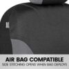 BDK UltraSleek Gray Seat Covers for Cars Full Set, Two-Tone Front Seat Covers with Matching Back Seat Cover, Stylish Car Seat Protectors with Split Bench Design, Automotive Interior Covers - Image 6