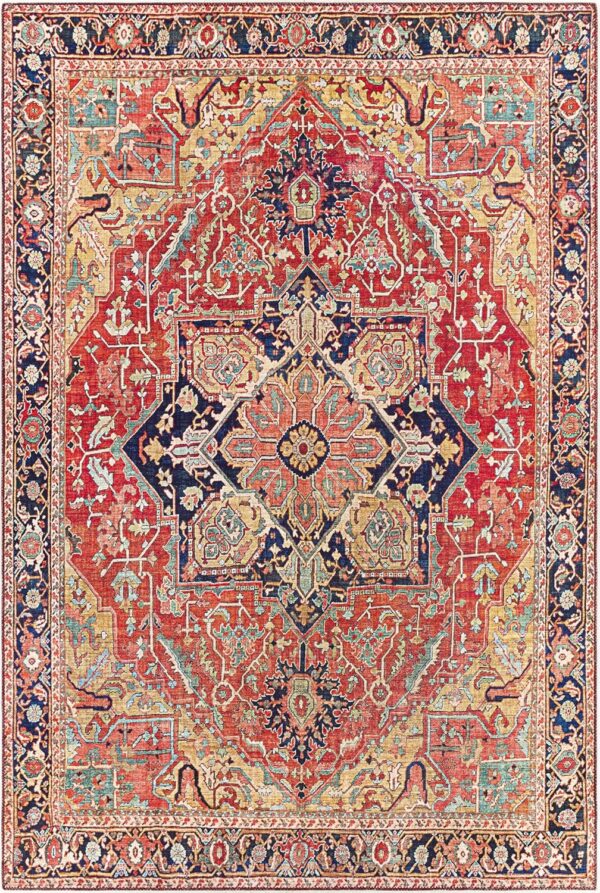 Livabliss Alfons Medallion Oriental Area Rug,5' x 7'6",Red/Gold - Image 4
